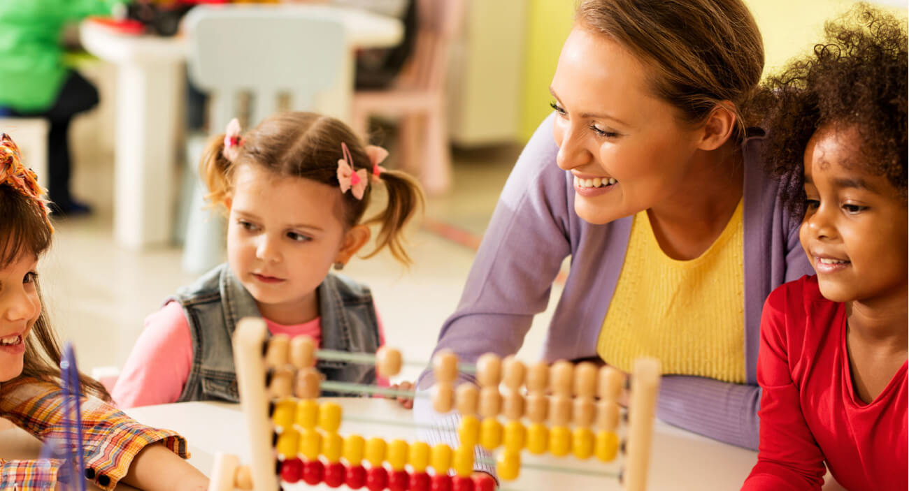 Children playing with blocks